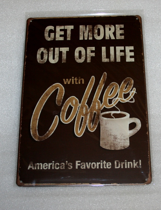 Kovová tabuľka Coffee