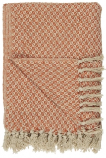 Bavlnený prehoz Cream/ Orange stripes 130x160 cm